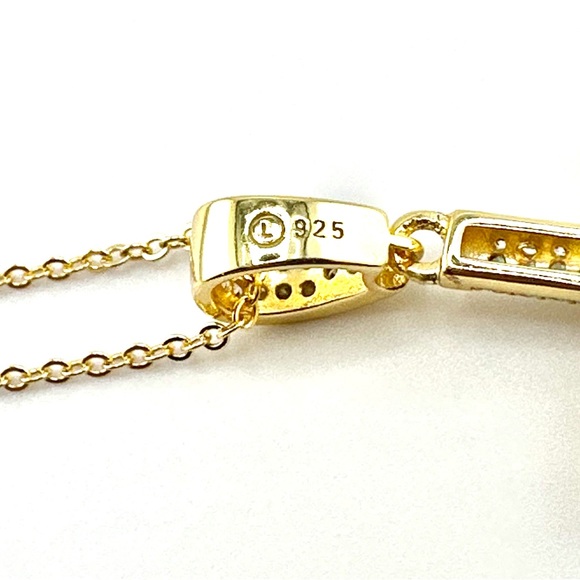 18K Gold Plated over 925 Sterling Silver Cross Necklace - Picture 6 of 9